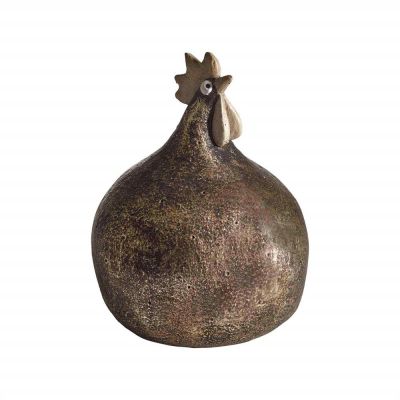 Høne Shimmer sort/guld, H.13cm