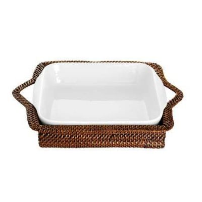 Pillivuyt Kurv kvadrat 22 x 22 cm Lys/Mørk brun