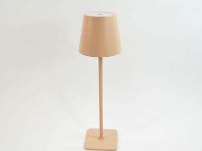 LED Batteri Lampe, IP54, USB-Ladekabel, 10x10x38cm, Peach