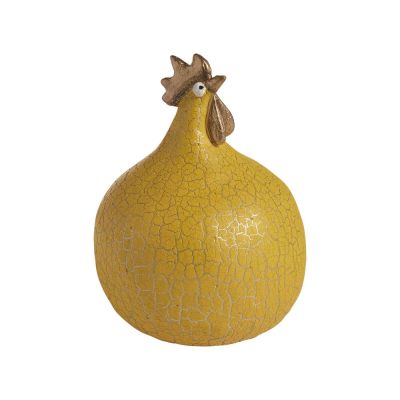Høne Cracked gul, H.12,5cm