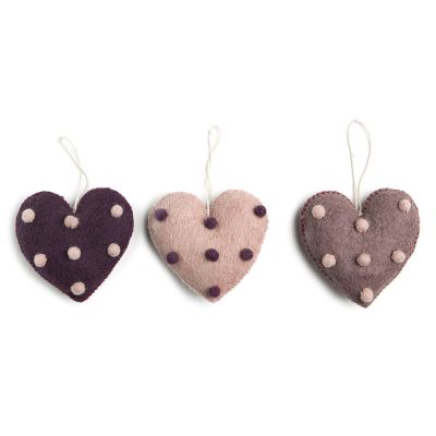 Hearts w/ dots, set of 3 pcs.