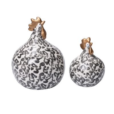 Høns Savanna ceramic 2stk, H.9cm/13cm