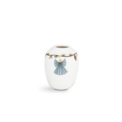 Hammershøi Christmas Vase H10,5 hvid m. deko