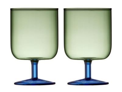 Lyngby Glas Torino Vinglas 30 cl 2 stk. Grøn/Blå