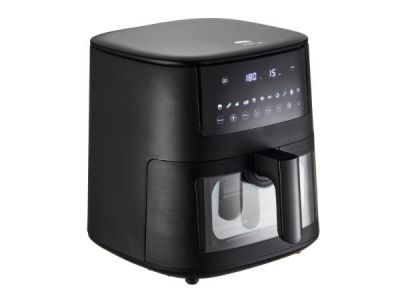 HOLM  Airfryer med vindue 6,5 liter 1650 watt Mat sort