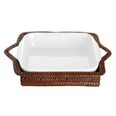 Pillivuyt Kurv rektangulær 34 x 25 cm Lys/Mørk brun