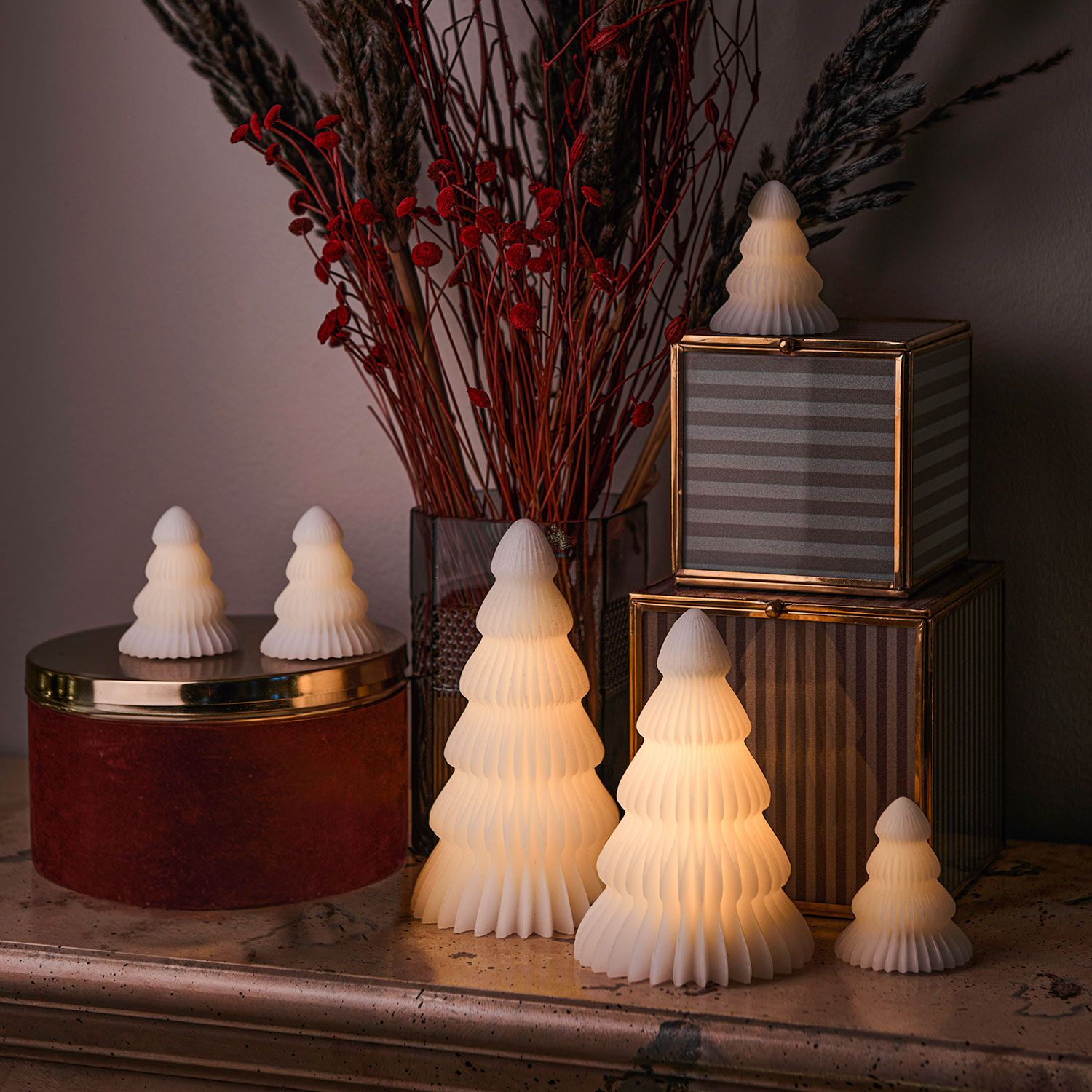 Claire Tree mini, 2 stk set, H7cm, Hvid || Hurtig levering!