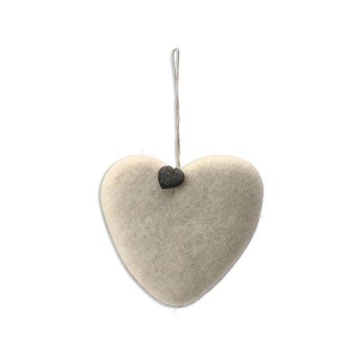 Heart, White, 6 stk