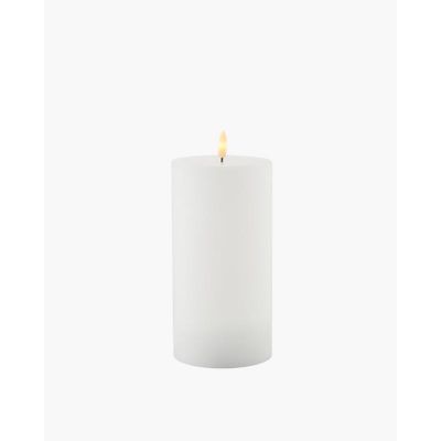 Sille Genopladelig Bloklys Ø 10 cm x 20 cm, hvid