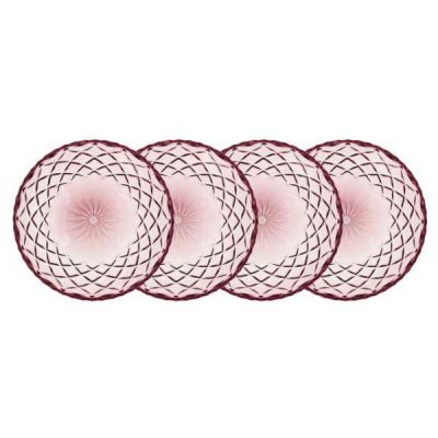 Lyngby Glas Sorrento Asiet Dia 16 cm 4 stk. Pink