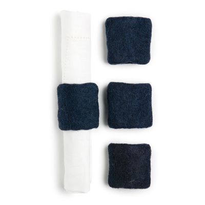 Napkin ring, blue, set of 4 pcs.