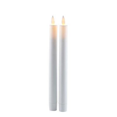 Sara Tall Genopladelig Stearinlys Ø 2 cm x 25 cm 2 stk. sæt, hvid