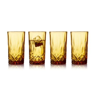 Lyngby Glas Sorrento Highball 38 cl 4 stk. Amber