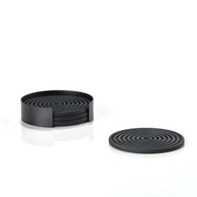 Zone Rocks Glasbrikker, 4 stk. coasters, sort*