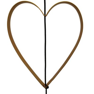 Jernhjerte outline, gold, stor 2. Sort*