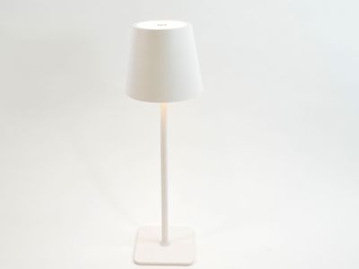 LED Batteri Lampe, IP54, USB-Ladekabel, 10x10x38cm, Hvid
