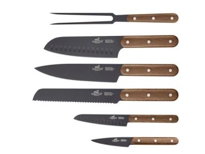 Lion Sabatier International Phenix Walnut Knivsæt 6 dele Sort/Træ