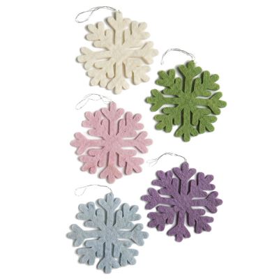 Farvede snefnug, pakke med 5 stk