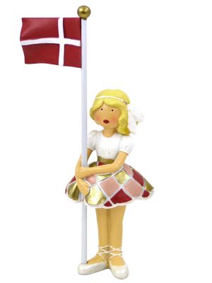 Ballerina bordpynt med flag