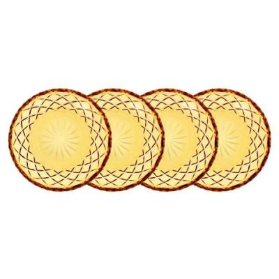 Lyngby Glas Sorrento Asiet Dia 16 cm 4 stk. Amber