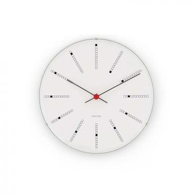 Arne Jacobsen Bankers Vægur Ø12 cm hvid/sort/rød