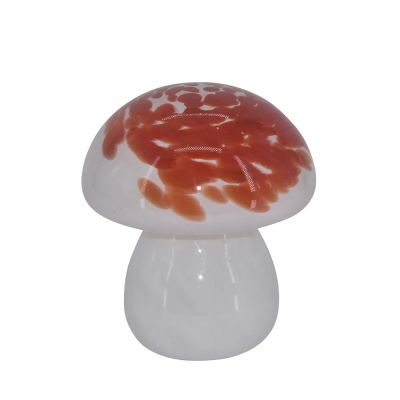 Mushroom glaslampe LED, lille, abrikos, H15/D14 cm