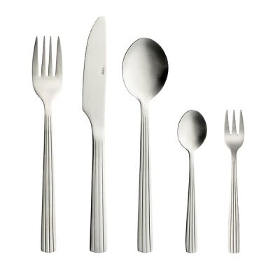 RAW - bestik 60 dele sæt mat stål 12 x kniv - ske - gaffel - kaffeske - kagegaffel gaveæske