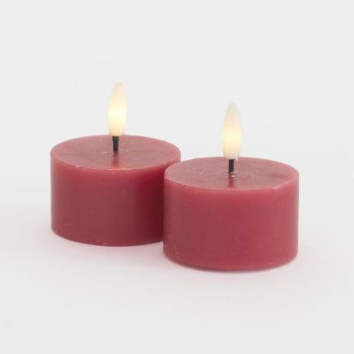 Sille Fyrfadslys 2 stk. sæt, Ø6xH3,4cm, Rose Plum