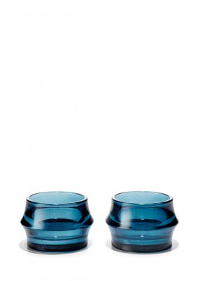 ARC Fyrfadsstage 2 stk blå glas Ø7,2 cm