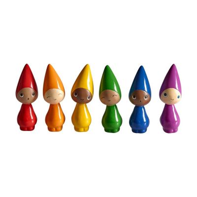 Peggy rainbow, 6-stk H 6cm