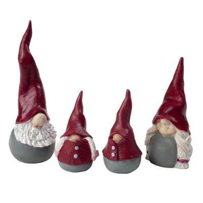 Santa High Hat familie, sæt á 4 stk., H 5,5 - 10 cm