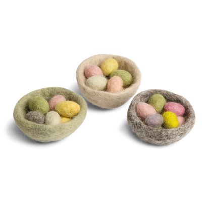 Nest with Mini Eggs, sæt med 3 stk.