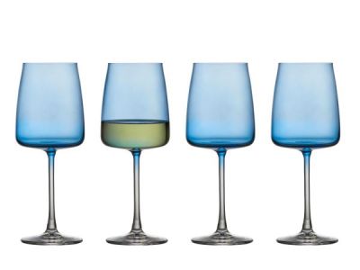 Lyngby Glas Krystal Zero Hvidvinsglas 43 cl 4 stk. Blå*