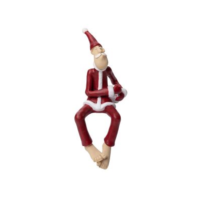 Santa Ove med gave H 12cm