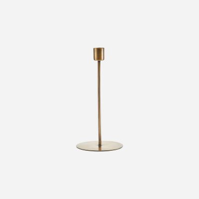 Lysestage, Anit, Antik messing H20 cm