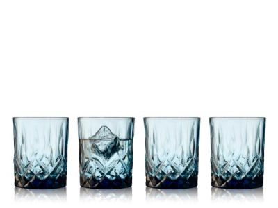 Lyngby Glas Sorrento Whiskyglas 32 cl 4 stk. Blå