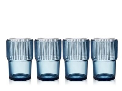 BITZ Kusintha Caféglas 12,5 cm 38 cl 4 stk. Blå